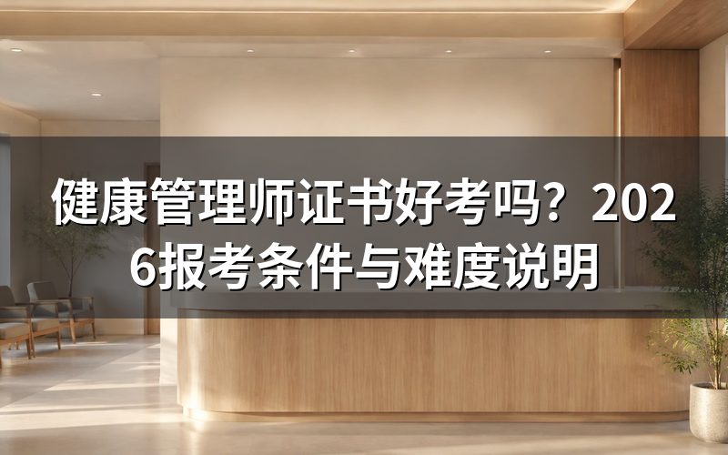 健康管理师证书好考吗?先看考试形式和合格标准