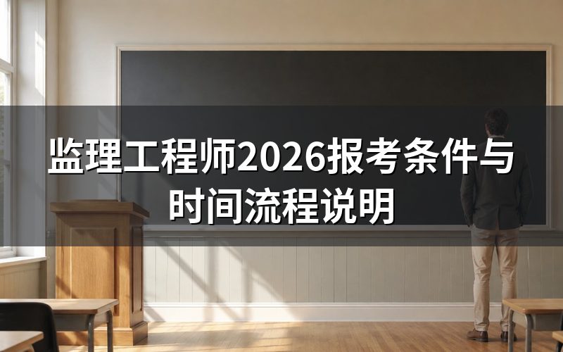 2026年监理工程师报名时间与入口在哪里？