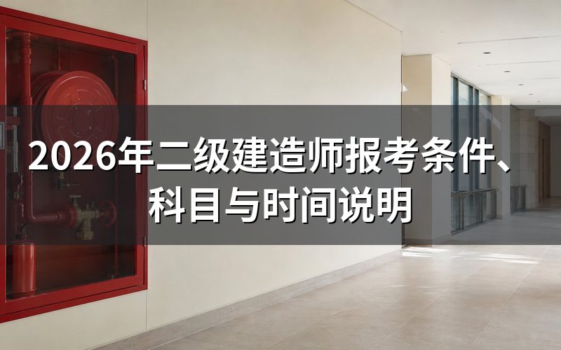 2026年二级建造师什么时候报名和考试?