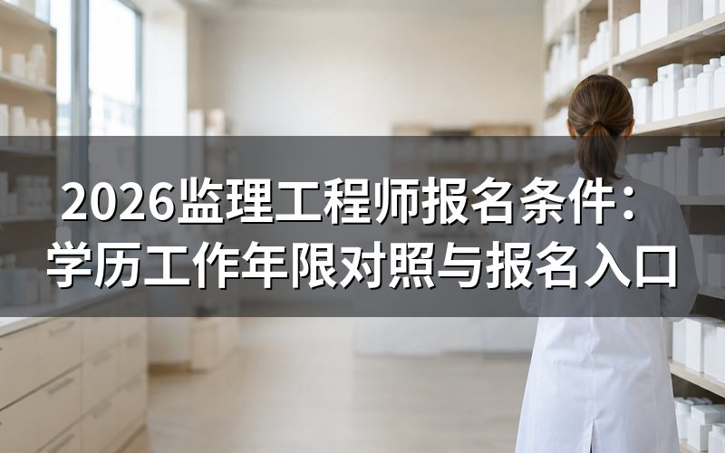 2026年监理工程师报名条件是什么？