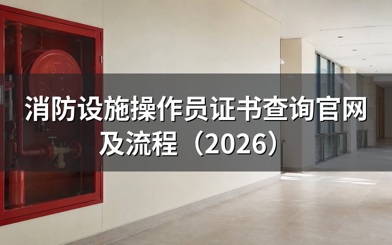 消防设施操作员证书在哪个官网查询?
