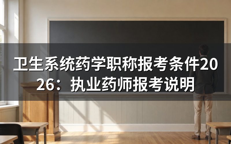 2026年执业药师报考条件是什么?