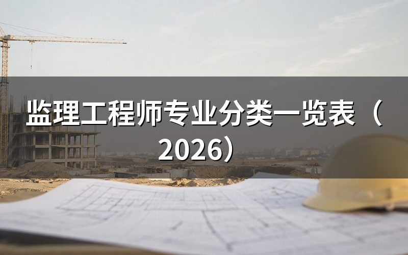 监理工程师专业分类有哪些?