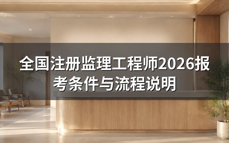 2026年监理工程师什么时候报名和考试?