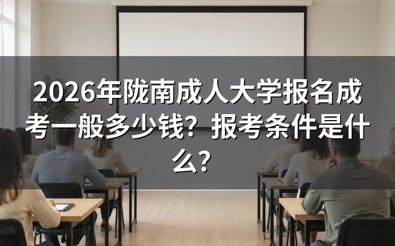 2026年陇南成考报名入口和时间节点