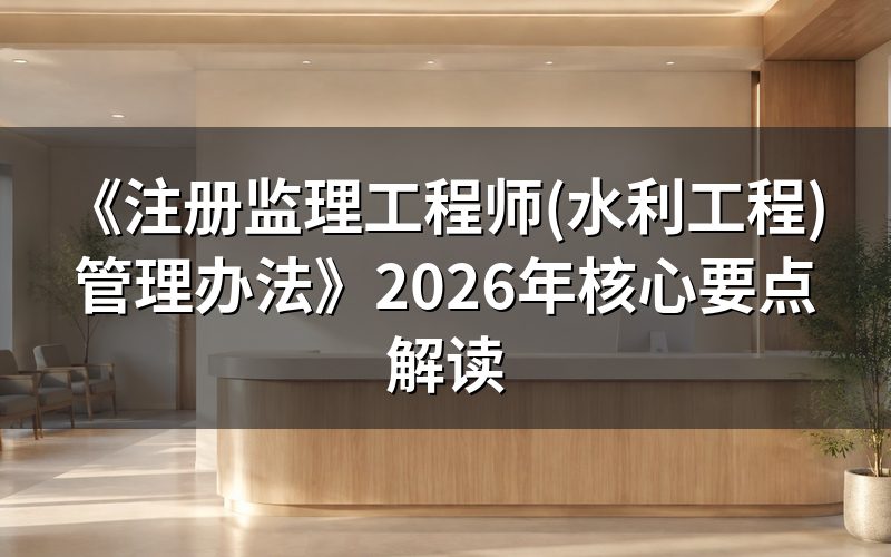 《注册监理工程师(水利工程)管理办法》主要规定有哪些?