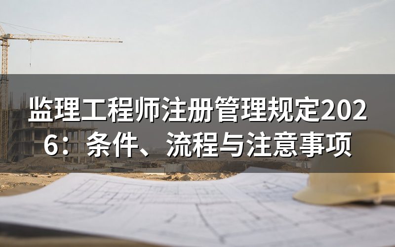 2026年监理工程师注册需要满足哪些条件?