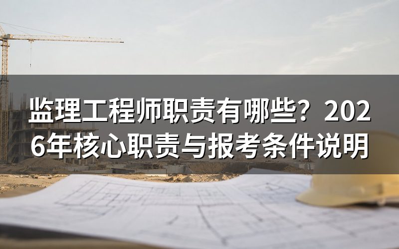 监理工程师在项目里具体做什么?