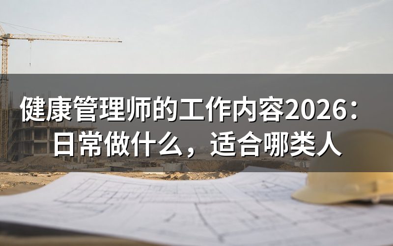 健康管理师每天具体做哪些事？