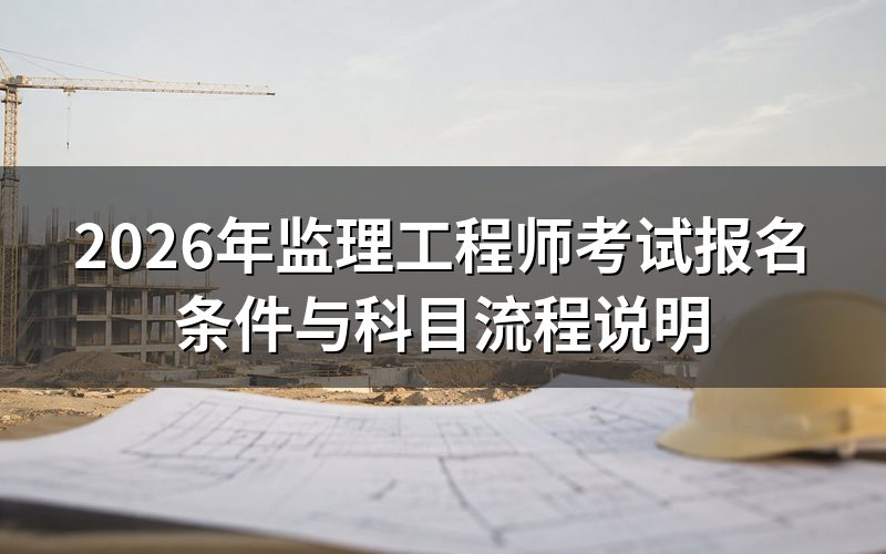 2026年监理工程师考试什么时候报名?