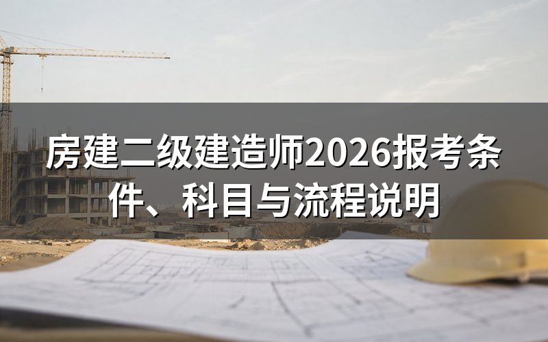 2026年房建二级建造师什么时候考?