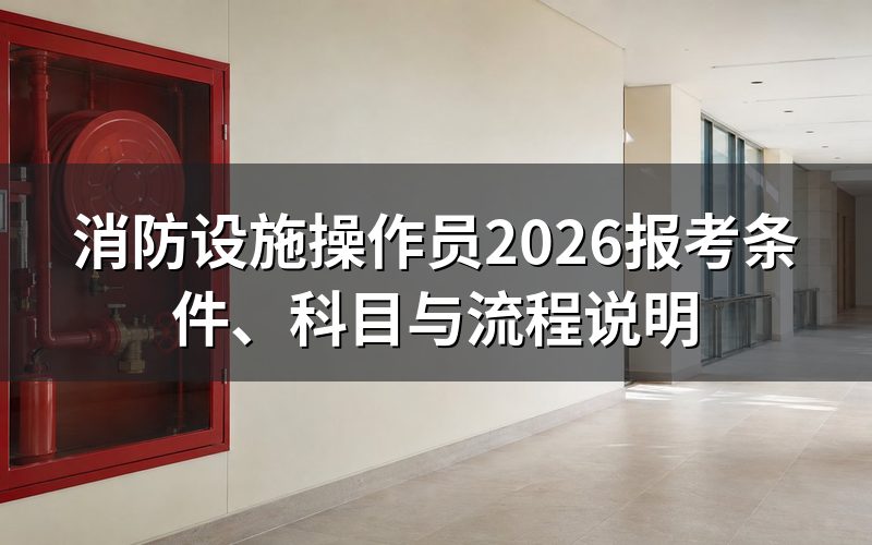 消防设施操作员是什么证书?