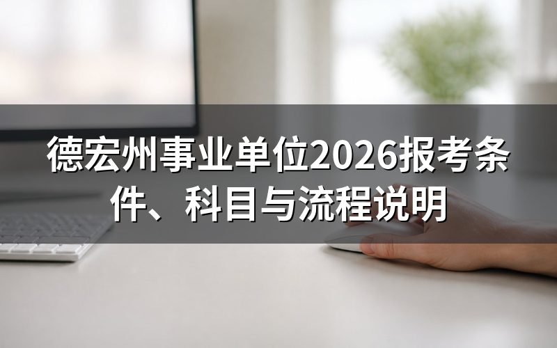 2026年德宏州事业单位什么时候报名?
