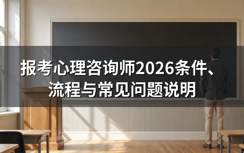 2026年报考心理咨询师需要满足哪些条件?