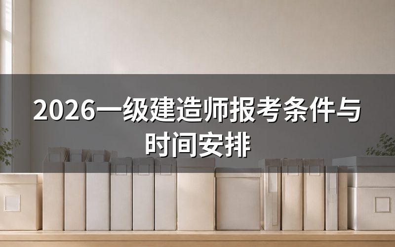 2026年一建报名时间是什么时候?