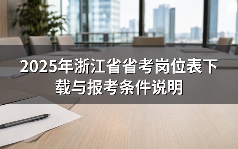 2025年浙江省考岗位表在哪里下载?