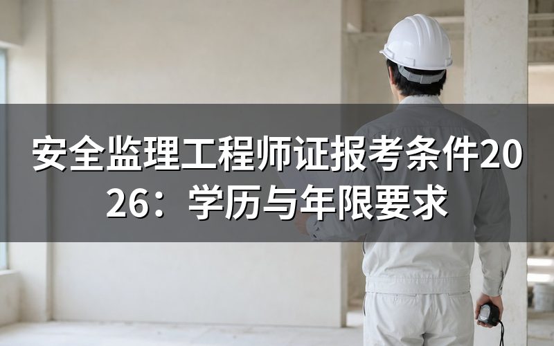 安全监理工程师证报考条件是什么?
