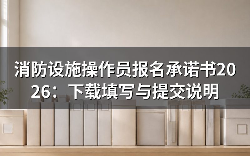 消防设施操作员报名承诺书是什么？