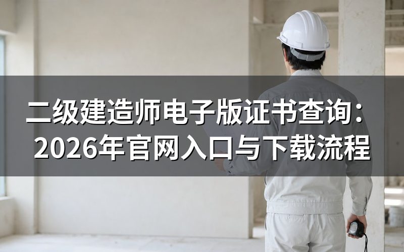 2026年二级建造师电子证书在哪里查?