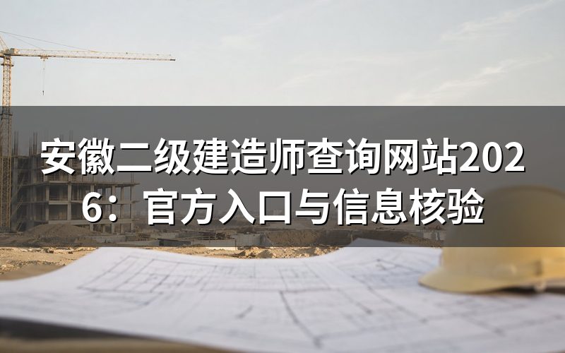 安徽二级建造师查询网站是哪个?