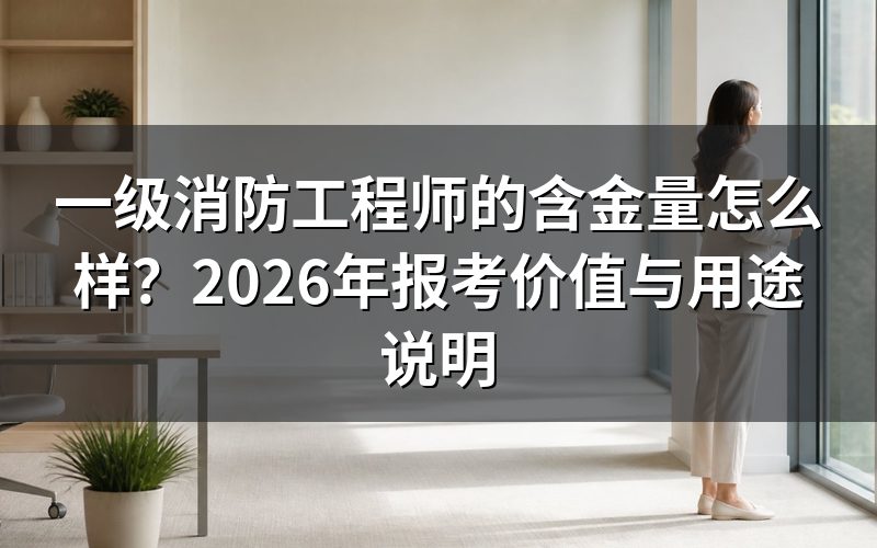 一级消防工程师含金量到底体现在哪?