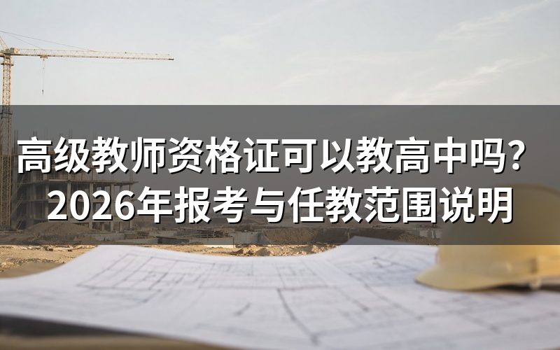 高阶教师资格证能教高中吗?