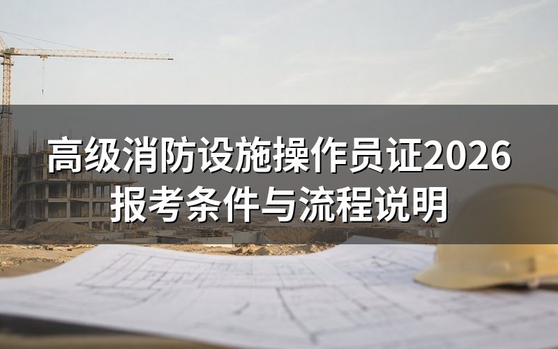 高阶消防设施操作员证是什么证?