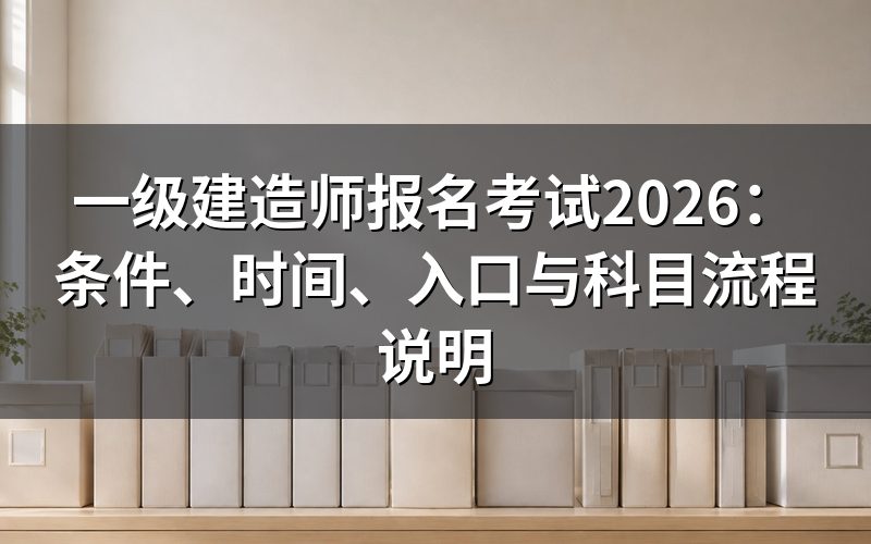 2026年一级建造师报名时间是什么时候?