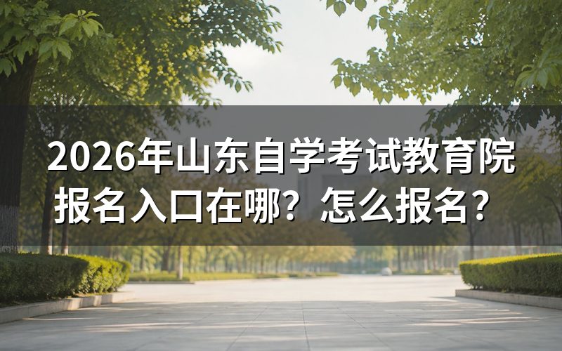 山东自考报名入口与官网地址