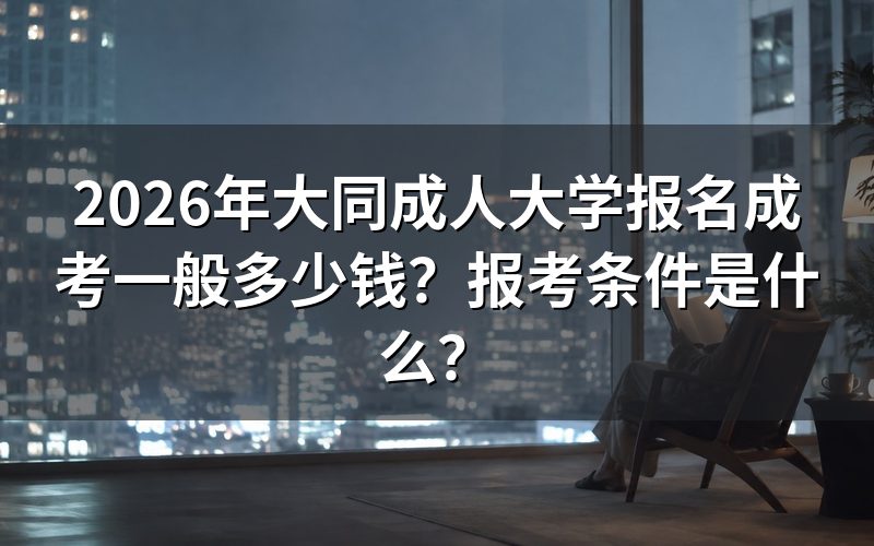 大同成考报名费是多少