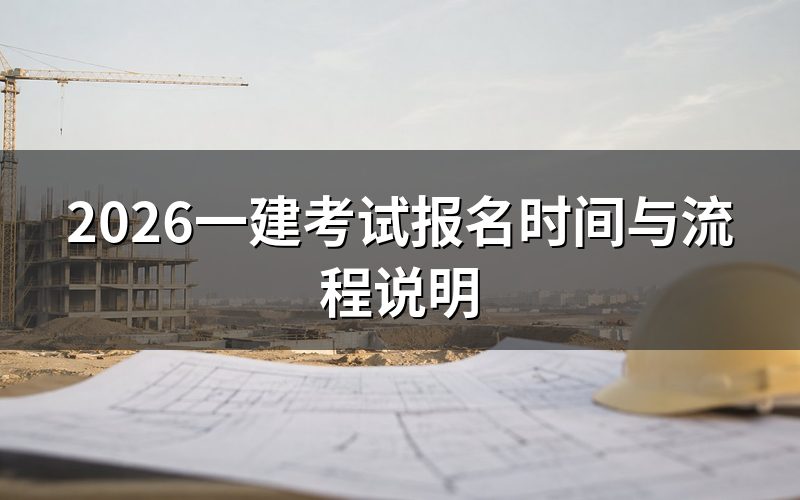 2026年一建报名时间是什么时候?