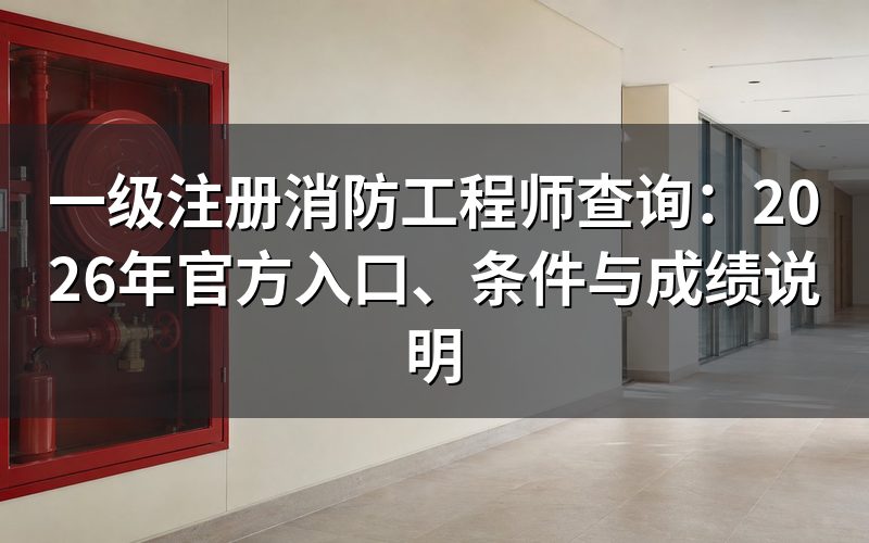一级注册消防工程师查询入口是哪个?