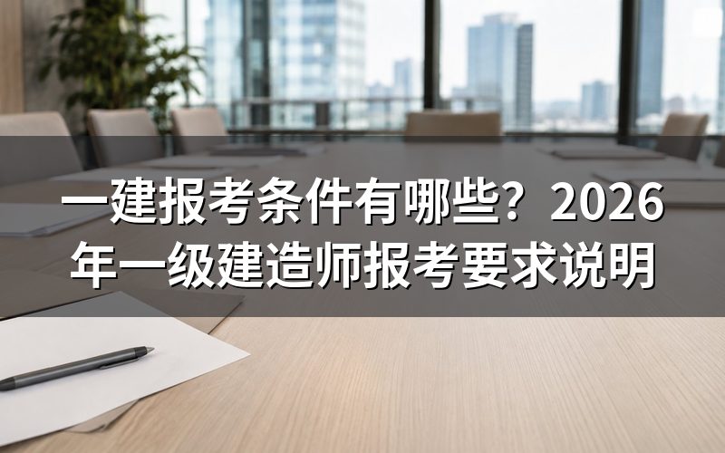 2026年一建报考条件具体有哪些?