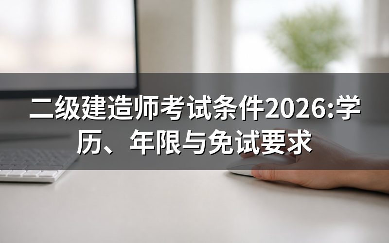 2026年二级建造师报考条件是什么?