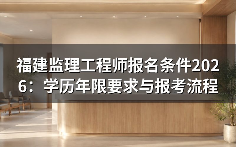 福建监理工程师报名条件是什么?