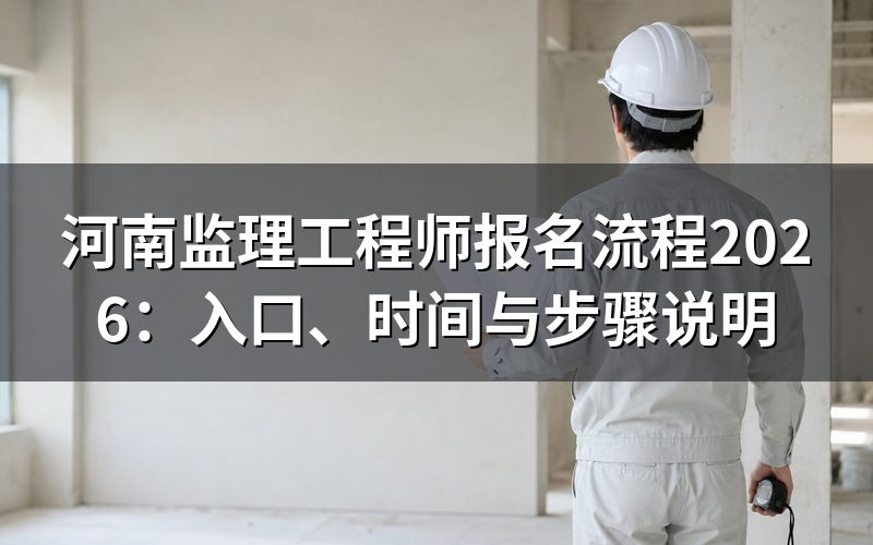 河南监理工程师报名入口是哪个?