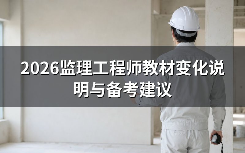 2026年监理工程师教材会变吗?