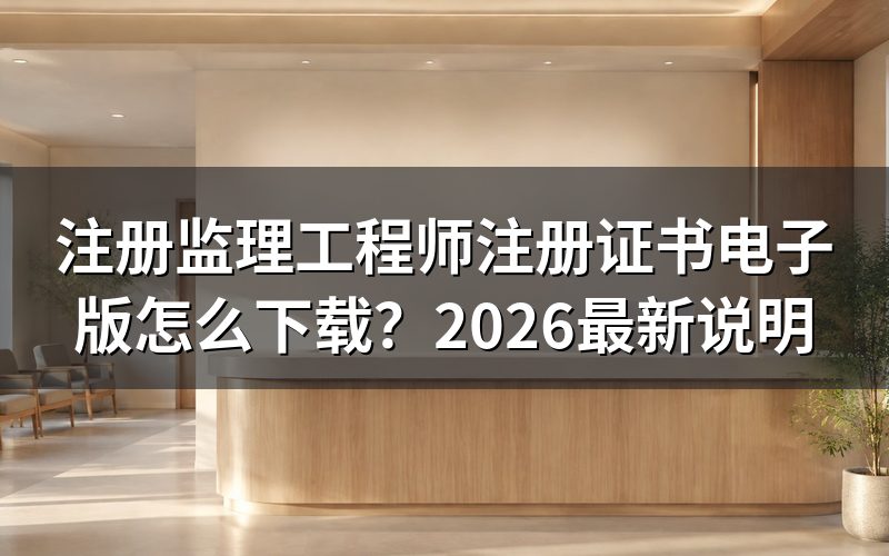 注册监理工程师注册证书电子版在哪里下载?