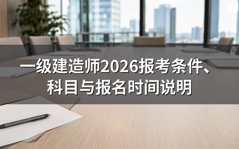 2026年一级建造师什么时候报名和考试?