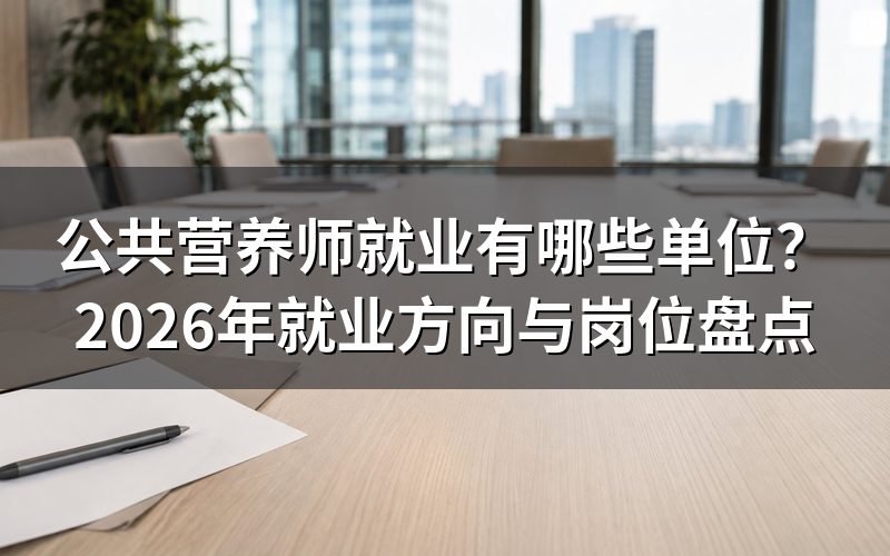 公共营养师一般去哪些单位上班？