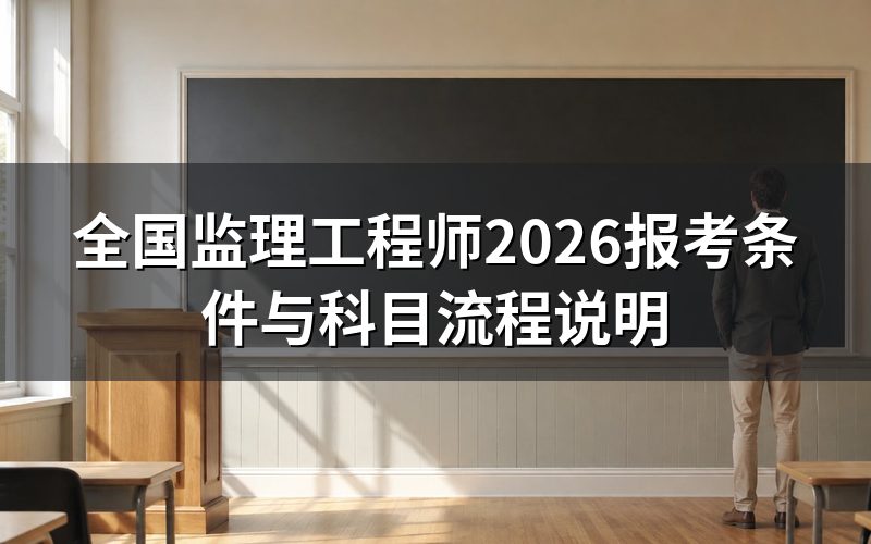 2026年全国监理工程师什么时候报名和考试？