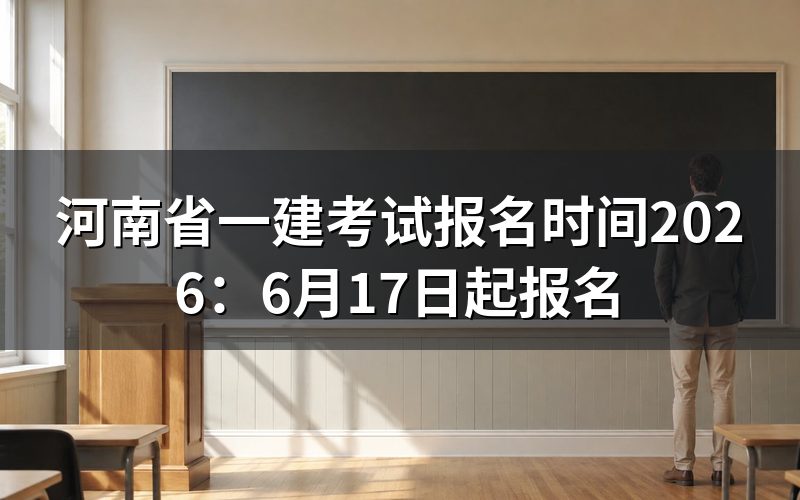 2026年河南一建报名时间是什么时候?