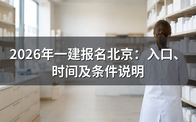 2026年北京一建报名入口是哪个网站?