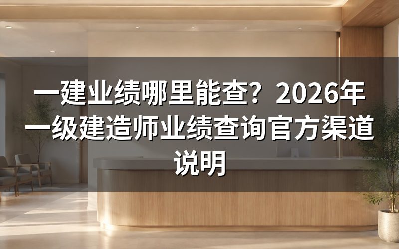 一级建造师业绩在哪里查?