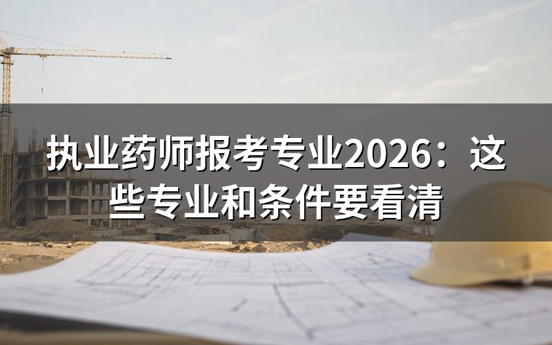 哪些专业可以报考执业药师?