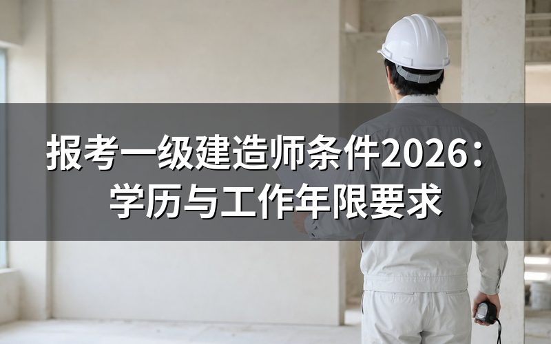2026年一级建造师报名条件是什么?