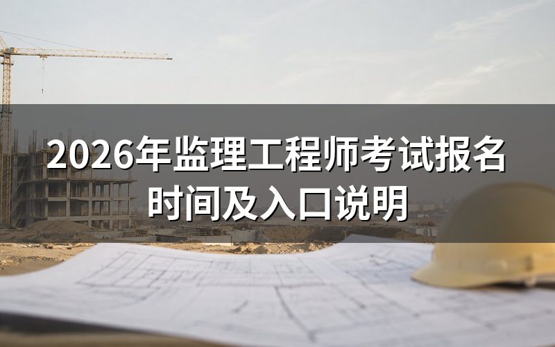 2026年监理工程师报名时间是什么时候?