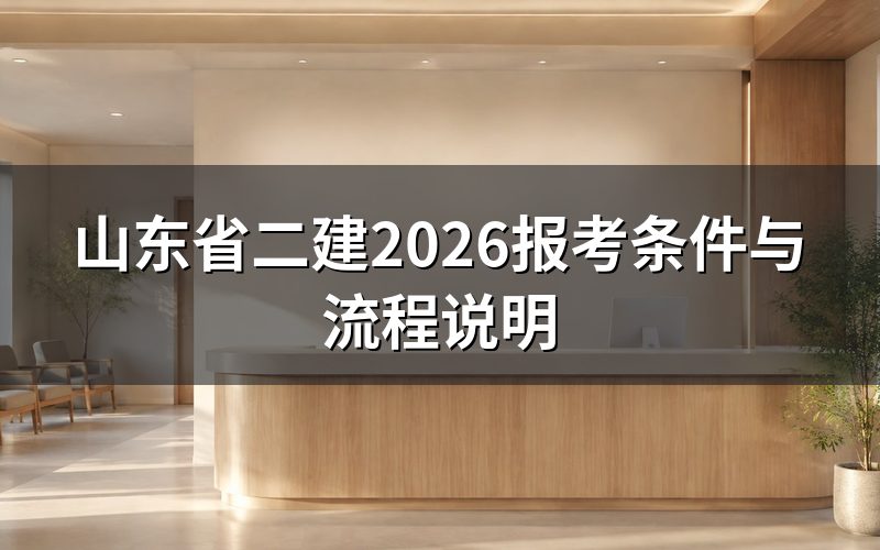 山东省二建2026年报名时间是什么时候?