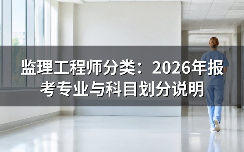 监理工程师到底怎么分类?
