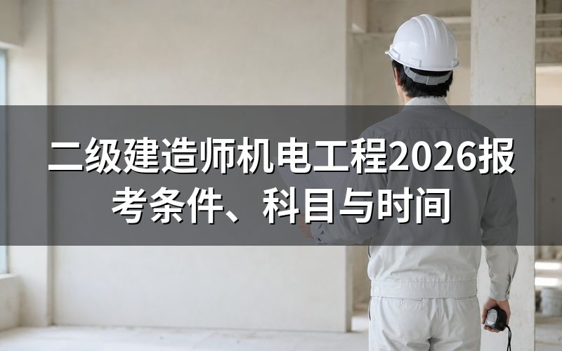 2026年二级建造师机电工程还能报名吗?